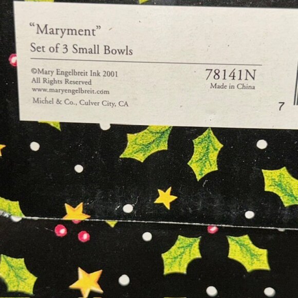 Mary Engelbreit Maryment Bowl 78141N Christmas Xmas Holiday 2001 W/Box - Picture 4 of 4